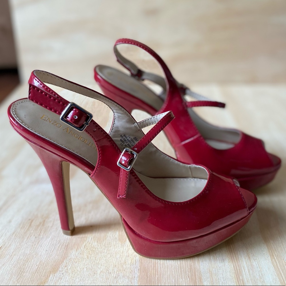 Enzo Angiolini Red Peep Toes